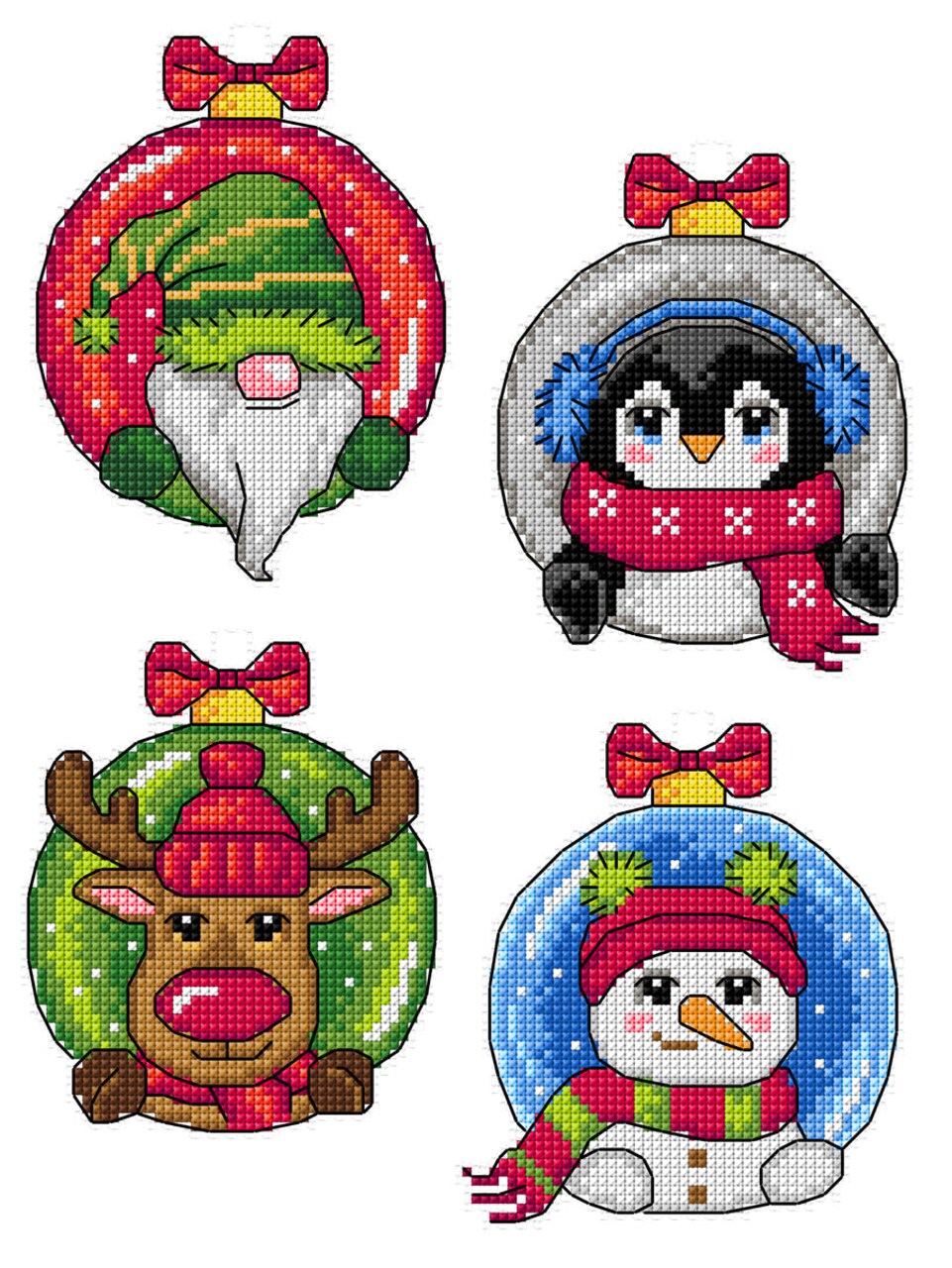 Christmas Baubles Сounted cross stitch kit with plastic canvas